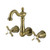 Kingston Brass Millennium Double-Handle Wall Mount Bathroom Faucet, Antique Brass - KS1223ZX