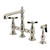 Kingston Brass Essex Bridge Kitchen Faucet with Brass Sprayer, Polished Nickel - KS7276BEXBS