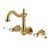 Kingston Brass Bel-Air Double-Handle Wall Mount Bathroom Faucet, Brushed Brass - KS1257BPL