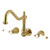 Kingston Brass Bel-Air Two-Handle Wall Mount Kitchen Faucet, Brushed Brass - KS1287BPL