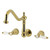 Kingston Brass Bel-Air Two-Handle Wall Mount Kitchen Faucet, Polished Brass - KS1282BPL