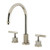 Kingston Brass Convergent Widespread Bathroom Faucet with Knurled Handle and Brass Pop-Up, Polished Nickel - KS8926KNL
