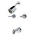 Kingston Brass Convergent Double-Handle Tub and Shower Faucet with Knurled Handle, Polished Chrome - KBX8141KNL