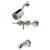 Kingston Brass Convergent Triple-Handle Tub and Shower Faucet with Knurled Handle, Polished Nickel - KBX8136KNL