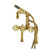 Kingston Brass Belknap 7" Center Deck-Mount Clawfoot Tub Faucet with Hand Shower, Brushed Brass - AE6407RX