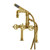 Kingston Brass Fuller 7" Center Deck-Mount Clawfoot Tub Faucet with Hand Shower, Brushed Brass - AE6407CG