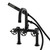 Kingston Brass Webb 7" Center Deck-Mount Clawfoot Tub Faucet with Knurled Handle and Hand Shower, Matte Black - AE6000RKX