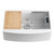 Kingston Brass Miranda 33" Solid Surface White Stone Apron-Front Single Bowl Farmhouse Kitchen Sink with 6-Piece Kitchen Accessory Set, Glossy White - GKKA33229