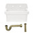 Kingston Brass Doriteal 24" Ceramic Single Bowl Wall Mount Kitchen Sink with Strainer, White/Antique Brass - KGPKWS2419173