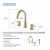 Blossom Wide Spread Lavatory Faucet with Pop Up Waste - Brush Gold - KBF1016BG