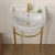 Whitehaus 22" Console Sink With Semi-Circular Bowl, Single Faucet Drilling, Solid Brass Leg Supports, Backsplash, Overflow and Front Towel Bar. - WHV022-L32-1H-B
