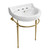 Whitehaus 22" Console Sink With Semi-Circular Bowl, Single Faucet Drilling, Solid Brass Leg Supports, Backsplash, Overflow and Front Towel Bar. - WHV022-L32-3H-B