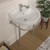 Whitehaus 22" Console Sink With Semi-Circular Bowl, Single Faucet Drilling, Solid Brass Leg Supports, Backsplash, Overflow and Front Towel Bar. - WHV022-L32-1H-BN