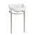 Whitehaus 22" Console Sink With Semi-Circular Bowl, Single Faucet Drilling, Solid Brass Leg Supports, Backsplash, Overflow and Front Towel Bar. - WHV022-L32-3H-BN