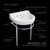 Whitehaus 22" Console Sink With Semi-Circular Bowl, Single Faucet Drilling, Solid Brass Leg Supports, Backsplash, Overflow and Front Towel Bar. - WHV022-L32-1H-C
