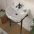 Whitehaus 22" Console Sink With Semi-Circular Bowl, Single Faucet Drilling, Solid Brass Leg Supports, Backsplash, Overflow and Front Towel Bar. - WHV022-L32-1H-MB