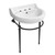 Whitehaus 22" Console Sink With Semi-Circular Bowl, Single Faucet Drilling, Solid Brass Leg Supports, Backsplash, Overflow and Front Towel Bar. - WHV022-L32-3H-MB