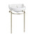 Whitehaus 22" Console Sink With Semi-Circular Bowl, Single Faucet Drilling, Solid Brass Leg Supports, Backsplash, Overflow and Front Towel Bar. - WHV022-L32-1H-PN