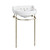 Whitehaus 22" Console Sink With Semi-Circular Bowl, Single Faucet Drilling, Solid Brass Leg Supports, Backsplash, Overflow and Front Towel Bar. - WHV022-L32-3H-PN