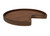 Rev-A-Shelf Craftsman Collection 28" Solid Walnut Kidney-Shaped Lazy Susan for Corner Base Cabinets w/ Swivel Bearing and Black Accents - 4CC-401-WN-28BS-1MB