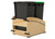 Rev-A-Shelf Craftsman Collection Double Black 50 Qt. Solid Maple Bottom Mount Pullout Waste Container w/ Black Accents, (2) Lids and BLUM Soft-Close Slides for 18" Base Cabinets - 4WCCC-1850DM-218MB
