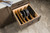 Rev-A-Shelf Craftsman Collection Solid Maple Adjustable Deep Drawer Divider Insert w/ Black Accents for 21"-24" Base Cabinet Drawers - 4WDIVCC-24MB-1