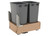 Rev-A-Shelf Double Metallic Silver 50 Qt. Maple Pullout Waste Container with Rev-A-Motion® Soft-Open/Soft-Close for 18" Base Cabinets - 4WCBM-1850DM-2