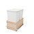 Rev-A-Shelf Double White 50 Qt. Maple Value Line Pullout Waste Container w/ Soft-Close for 18" Base Cabinets - 4VLWCSC-1850DM-2