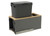 Rev-A-Shelf LEGRABOX Single 32 Qt. Orion Gray/Maple Pullout Waste Container w/ BLUM Soft-Close for 12" Frameless Base Cabinets - 5LB-1232OGMP-113