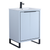 Fine Fixtures Opulence Vanity Cabinet 24" Wide, Pastel Blue With Black Hardware - OL24PB-OLH24BL