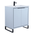 Fine Fixtures Opulence Vanity Cabinet 30" Wide, Pastel Blue With Black Hardware - OL30PB-OLH30BL