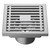 Fine Fixtures 4" Square Shower Drain | Slotted Design | Satin Nickel - DRB4SN