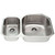 Fine Fixtures 31 3/4" x 20 1/2" x 8 3/4" - 20 Gauge Undermount Offset Double Bowl Stainless Steel Kitchen Sink - S654R