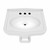 Whitehaus 27" Pedestal Sink With Integrated Oval Bowl, Low-Rise Backsplash, Decorative Trim & Overflow, White