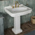 Whitehaus 27" Pedestal Sink With Integrated Oval Bowl, Low-Rise Backsplash, Decorative Trim & Overflow, White