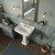 Whitehaus 27" Pedestal Sink With Integrated Oval Bowl, Low-Rise Backsplash, Decorative Trim & Overflow, White