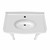 Whitehaus 41" Console Sink With Integrated Oval Bowl, Low-Rise Backsplash, Ceramic Leg Support & Overflow, White