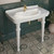 Whitehaus 41" Console Sink With Integrated Oval Bowl, Low-Rise Backsplash, Ceramic Leg Support & Overflow, White