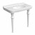 Whitehaus 41" Console Sink With Integrated Oval Bowl, Low-Rise Backsplash, Ceramic Leg Support & Overflow, White