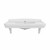 Whitehaus 41" Wall Mount Sink With Integrated Oval Bowl, Low-Rise Backsplash, Decorative Trim & Overflow, White