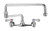 Whitehaus WHFS813-C Two Handle Wall Mount Laundry Faucet With Double Jointed Retractable Swing Spout - Polished Chrome
