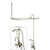Kingston Brass Clawfoot Tub High Rise Faucet & Handshower with Shower Riser, Shower Head, Curtain Rod, Drain, & 22" Supply Lines - Satin Nickel - CCK2148PL
