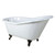 Kingston Brass 60" Cast Iron Slipper Clawfoot Bathtub w/o Faucet Drillings - White With Oil Rubbed Bronze Tub Feet