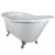Kingston Brass 60" Cast Iron Slipper Clawfoot Bathtub & w/o Faucet Drillings - White With Chrome Tub Feet - VCTND6030NT1