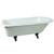 Kingston Brass 67" Cast Iron Safe & Anti-Slide Roll Top Bathtub w/o Faucet Drillings - White With Oil Rubbed Bronze Tub Feet