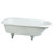 Kingston Brass 67" Cast Iron Safe & Anti-Slide Roll Top Bathtub w/o Faucet Drillings - White With Chrome Tub Feet