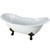Kingston Brass 72" Cast Iron Double Slipper Clawfoot Bathtub & w/o Faucet Drillings - White With Oil Rubbed Bronze Tub Feet