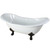 Kingston Brass 72" Cast Iron Double Slipper Clawfoot Bathtub & w/o Faucet Drillings - White With Oil Rubbed Bronze Tub Feet - VCTND7231NC5