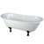 Kingston Brass 67" Cast Iron Double Slipper Clawfoot Bathtub & w/o Faucet Drillings - White With Oil Rubbed Bronze Tub Feet - VCTND6728NH5