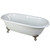 Kingston Brass 66" Cast Iron Double Ended Clawfoot Bathtub w/o Faucet Drillings - White With Brushed Nickel Tub Feet - VCTND663013NB8